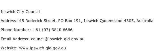 Ipswich City Council Address Contact Number