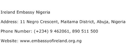 Ireland Embassy Nigeria Address Contact Number