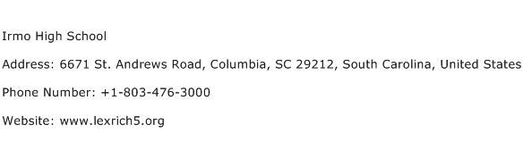 Irmo High School Address Contact Number
