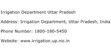 Irrigation Department Uttar Pradesh Address Contact Number