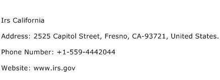 Irs California Address Contact Number