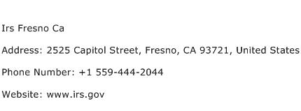 Irs Fresno Ca Address Contact Number