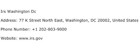 Irs Washington Dc Address Contact Number