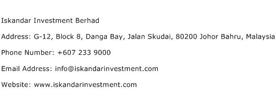 Iskandar Investment Berhad Address Contact Number