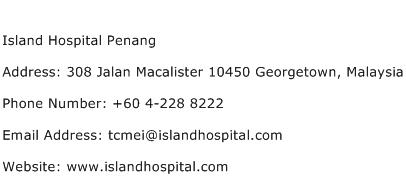 Island Hospital Penang Address Contact Number