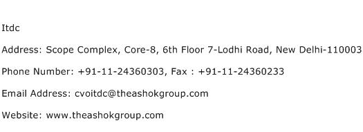 Itdc Address Contact Number