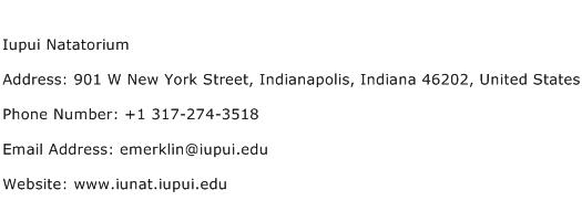 Iupui Natatorium Address Contact Number