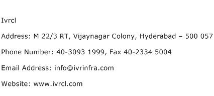 Ivrcl Address Contact Number
