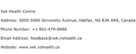 Iwk Health Centre Address Contact Number