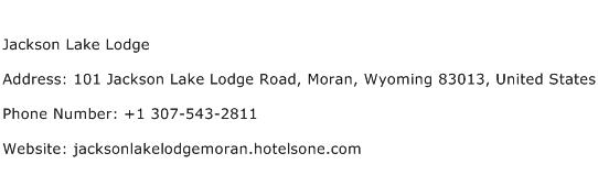 Jackson Lake Lodge Address Contact Number