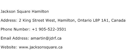 Jackson Square Hamilton Address Contact Number