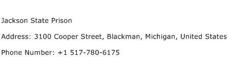 Jackson State Prison Address Contact Number