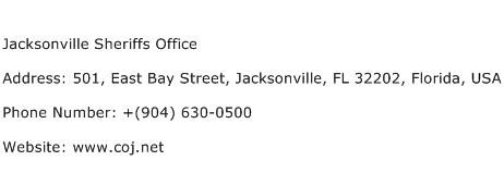 Jacksonville Sheriffs Office Address Contact Number
