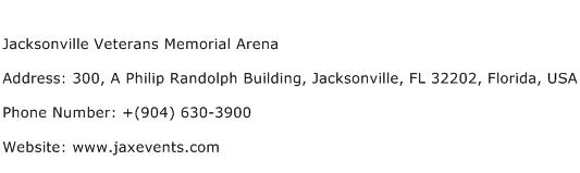 Jacksonville Veterans Memorial Arena Address Contact Number
