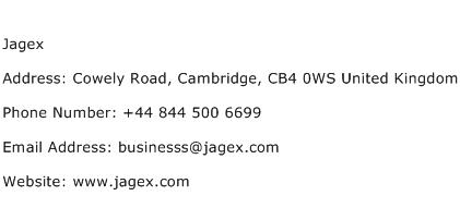 Jagex Address Contact Number