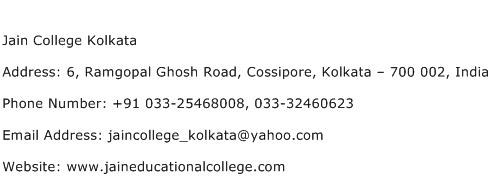Jain College Kolkata Address Contact Number