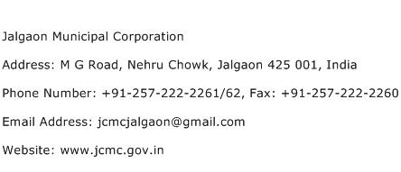 Jalgaon Municipal Corporation Address Contact Number