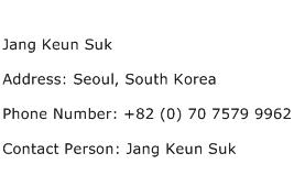 Jang Keun Suk Address Contact Number