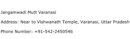 Jangamwadi Mutt Varanasi Address Contact Number