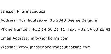 Janssen Pharmaceutica Address Contact Number