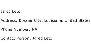 Jared Leto Address Contact Number