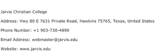 Jarvis Christian College Address Contact Number