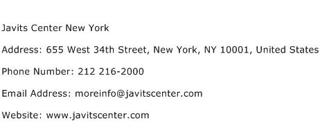 Javits Center New York Address Contact Number