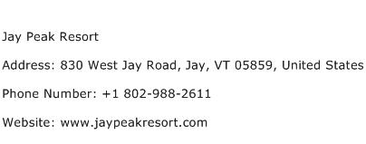 Jay Peak Resort Address Contact Number
