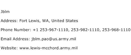 Jblm Address Contact Number