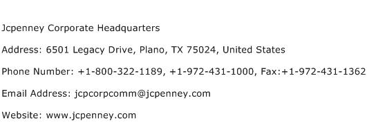Jcpenney Corporate Headquarters Address Contact Number