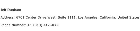 Jeff Dunham Address Contact Number