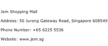 Jem Shopping Mall Address Contact Number