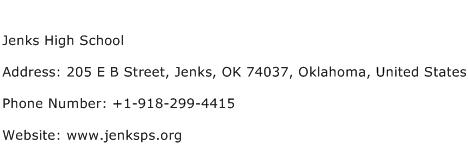 Jenks High School Address Contact Number