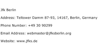 Jfk Berlin Address Contact Number