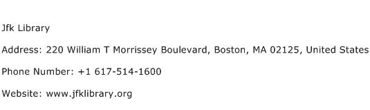 Jfk Library Address Contact Number