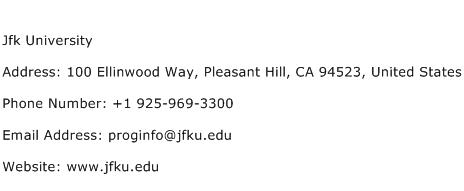 Jfk University Address Contact Number