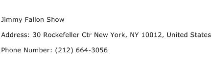 Jimmy Fallon Show Address Contact Number