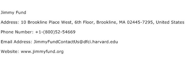 Jimmy Fund Address Contact Number