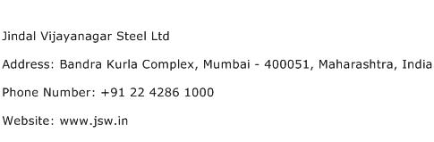 Jindal Vijayanagar Steel Ltd Address Contact Number