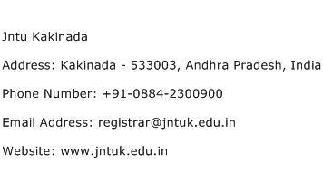 Jntu Kakinada Address Contact Number