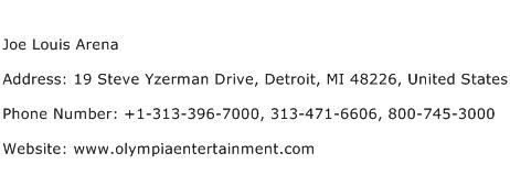 Joe Louis Arena Address Contact Number