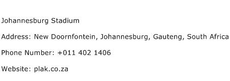 Johannesburg Stadium Address Contact Number