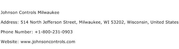 Johnson Controls Milwaukee Address Contact Number