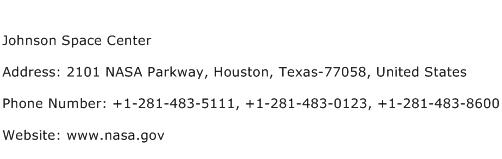 Johnson Space Center Address Contact Number