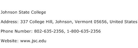 Johnson State College Address Contact Number