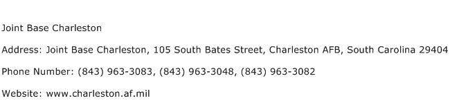 Joint Base Charleston Address Contact Number