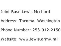 Joint Base Lewis Mcchord Address Contact Number