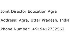 Joint Director Education Agra Address Contact Number