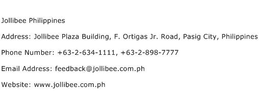 Jollibee Philippines Address Contact Number