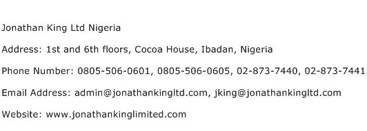 Jonathan King Ltd Nigeria Address Contact Number